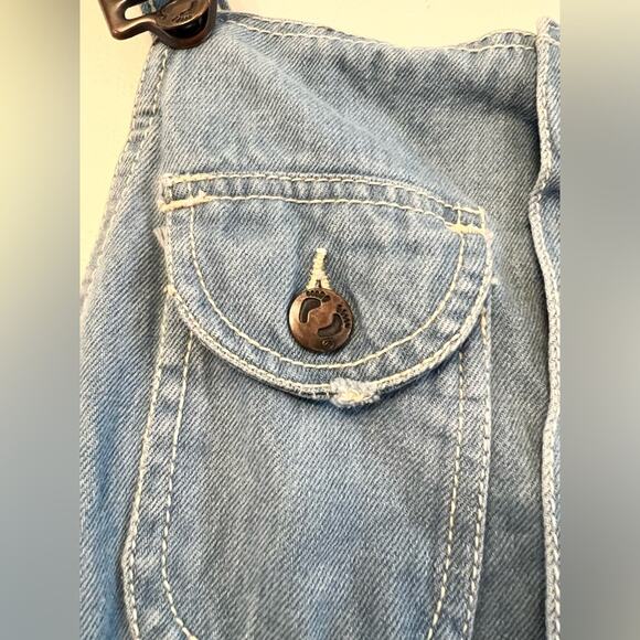 Vintage RARE hang ten 70s overalls denim short overalls summer sanfordized XS - Picture 3 of 11